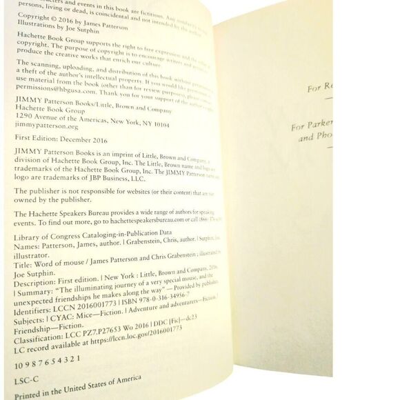 Word of Mouse by James Patterson 2016 Hardcover signed by Joe Sutphin - Picture 5 of 5